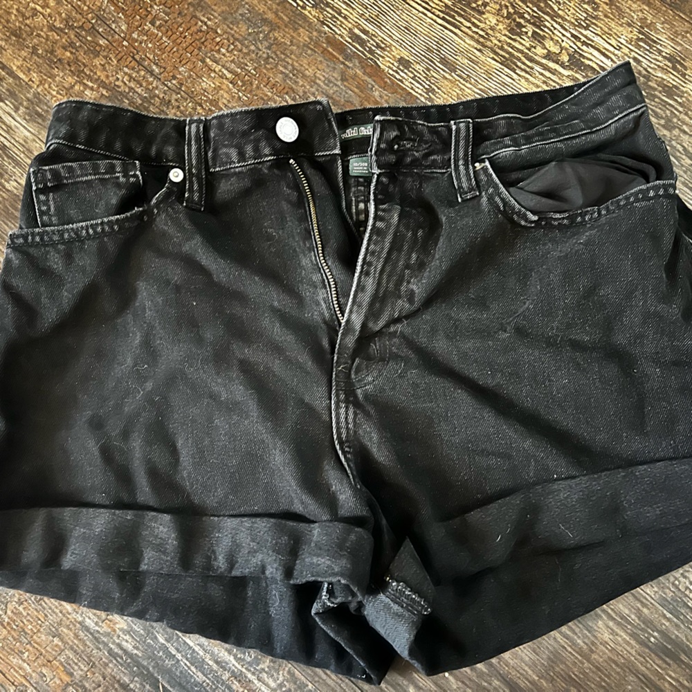 Black jean shorts
